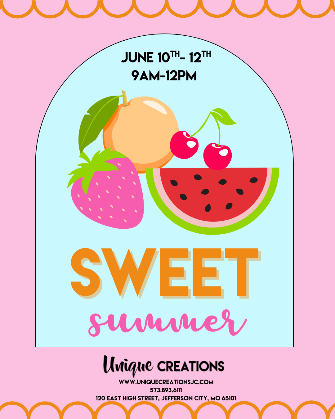 SWEET SUMMER SUMMER CAMP JUNE 10-12 @ 9:00am-12:00pm ages 6 and older
