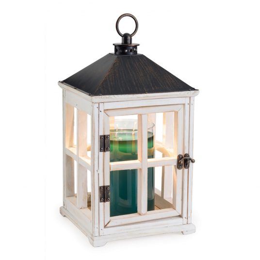 WEATHERED WHITE WOODEN LANTERN