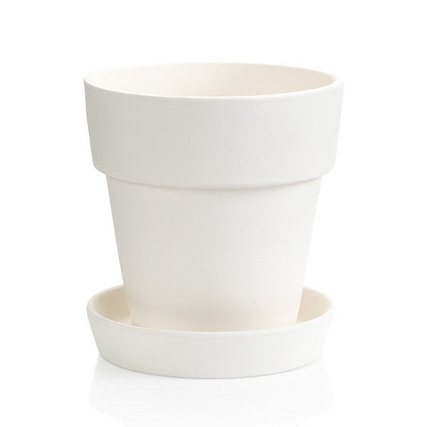 MEDIUM FLOWER POT WITH TRAY
