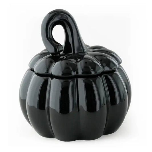 BLACK STEMMED PUMPKIN JAR