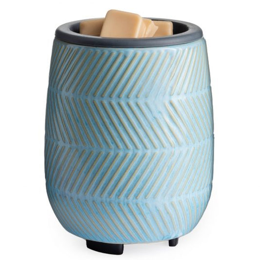 BLUE HERRINGBONE FLIP DISH WAX WARMER