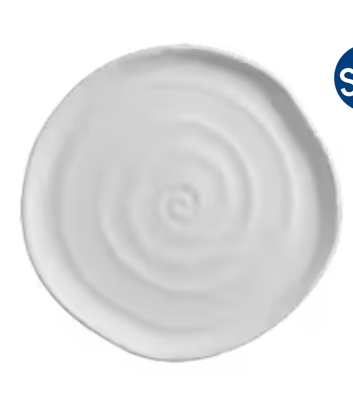 STONEWARE SPIRALED DINNER PLATE