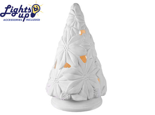 LIGHTED POINSETTIA TREE