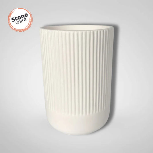 STONEWARE FLUTED VASE