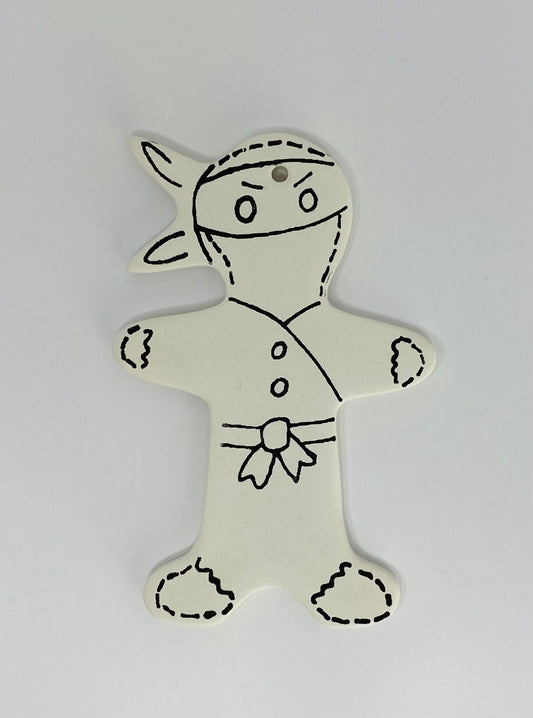 DETAILED NINJA GINGERBREAD ORNAMENT